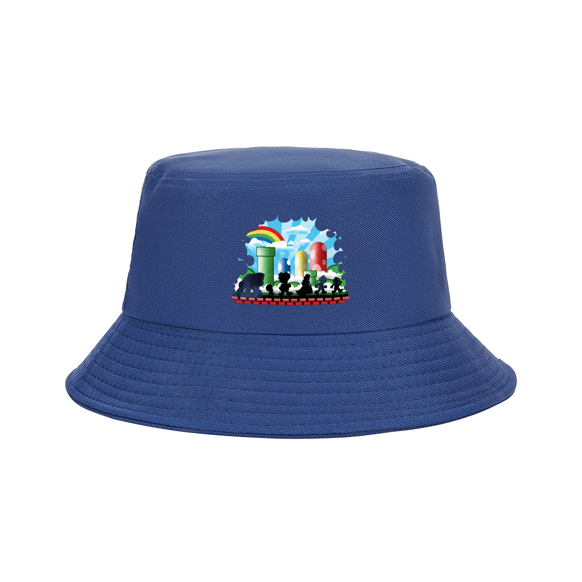 Super Mario Silhouettes: Koopa, Toad, Princess, Mario, and Luigi - Fisherman's Hat