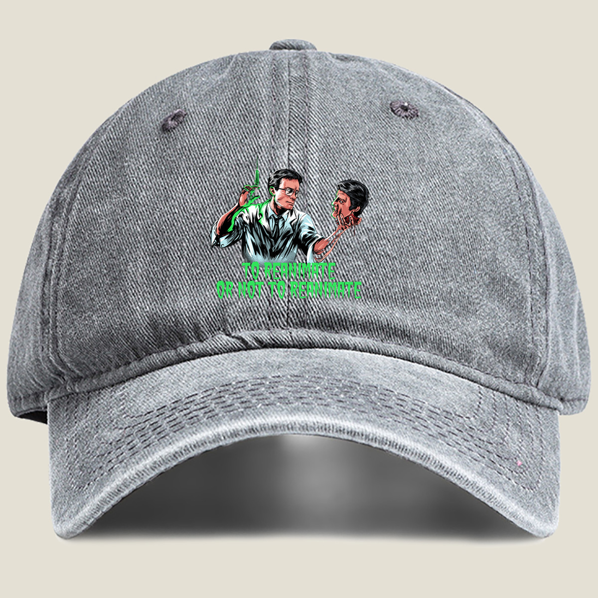 Frankenstein's Monster: To Reanimate or Not to Reanimate - Washed Denim - Baseball Cap