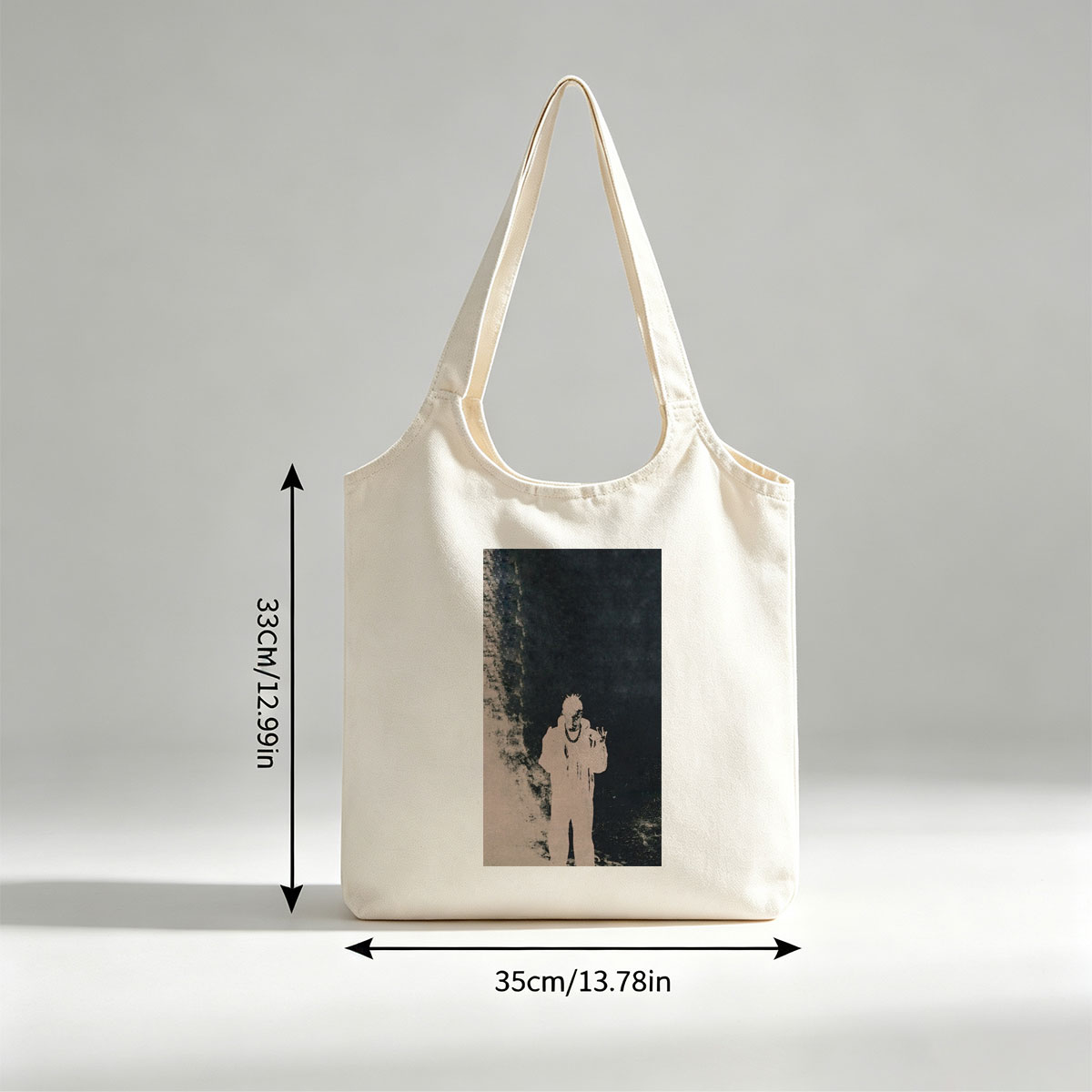 Lil Durk in Dark Urban Scene with High-Contrast Silhouette Art - Canvas shoulder bags/