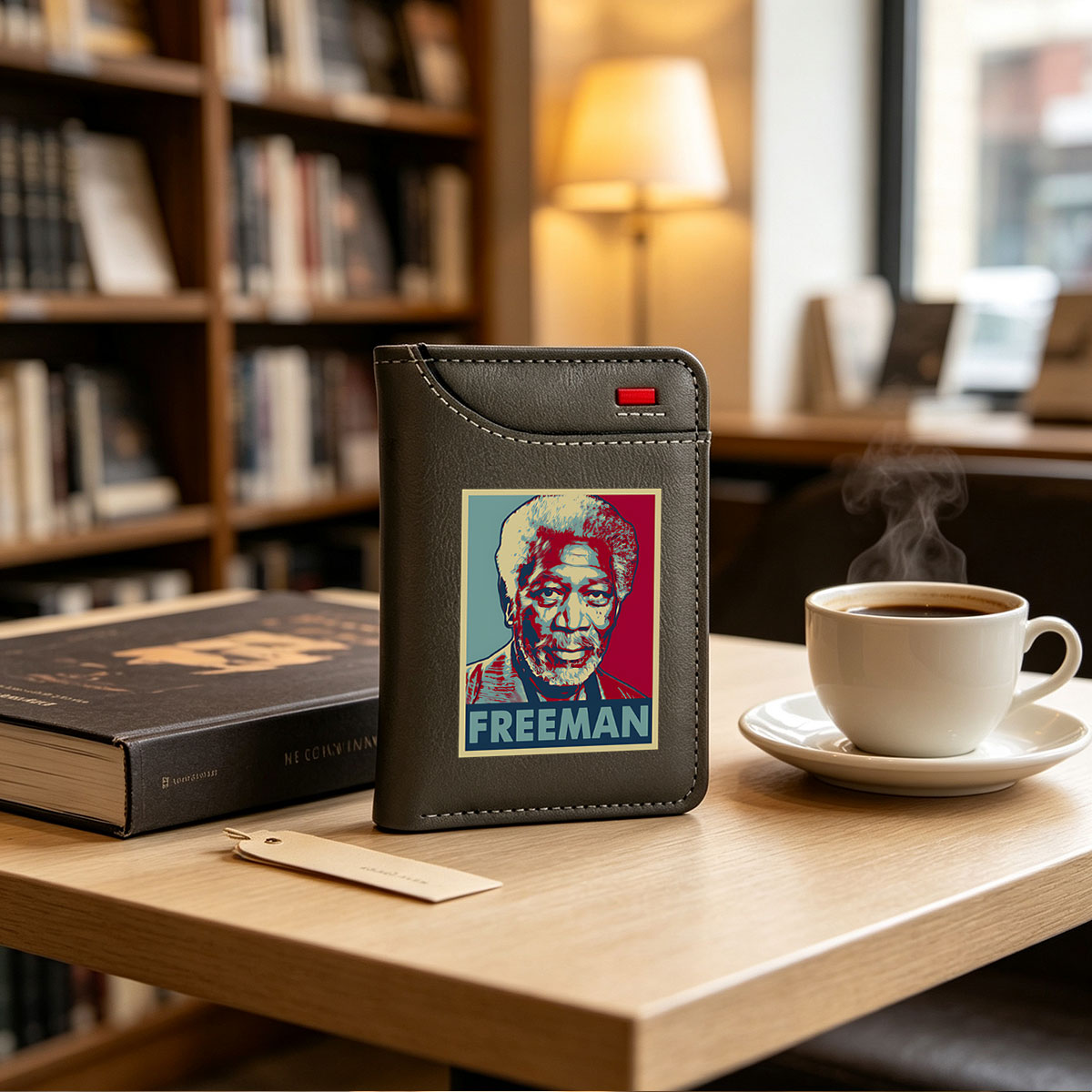 Morgan Freeman Portrait in Pop Art Style - Vertical Style Wallet