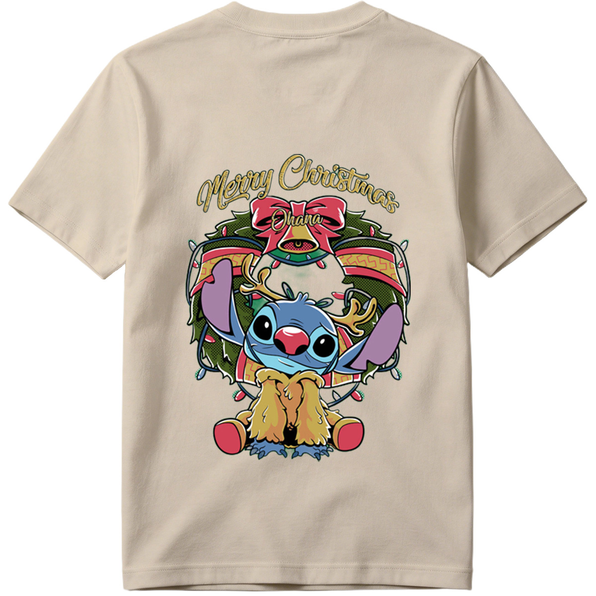 Stitch Christmas Wreath Design - Tee