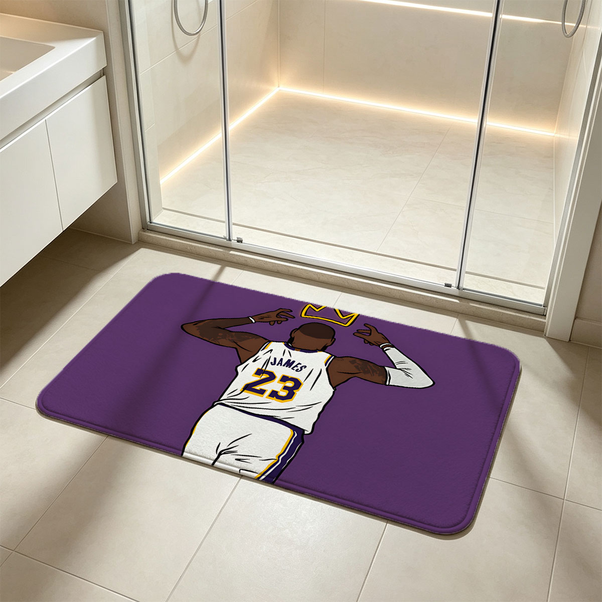 LeBron James #23 Lakers Crowned King - Flannel floor mat