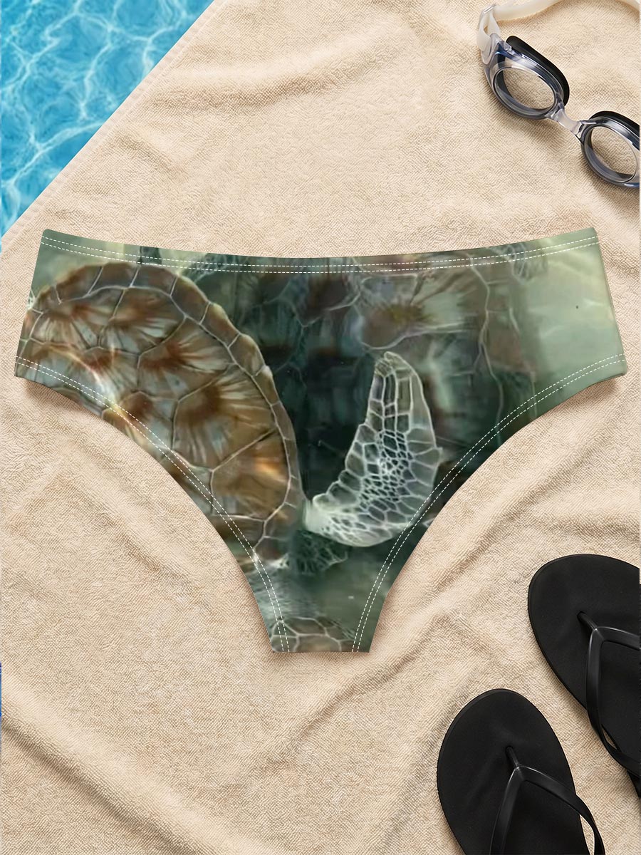 Sea turtles swimming in clear water -  Men's swim trunks