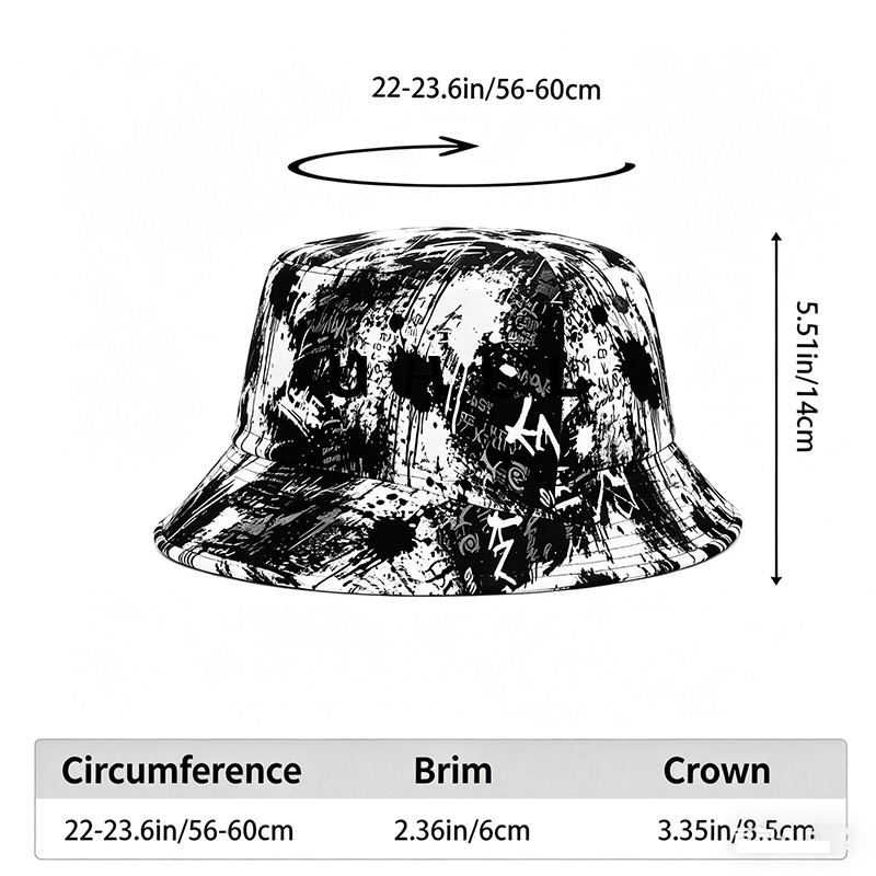 Unisex Classic Graffiti Bucket Hat with Bold UALL Letter Print Design | Casual Streetwear Sun Protection Hat for Outdoor Activities, Urban Lifestyle | Perfect for Youth, Trendsetters, and Fashion Lovers Seeking Stylish Headwear