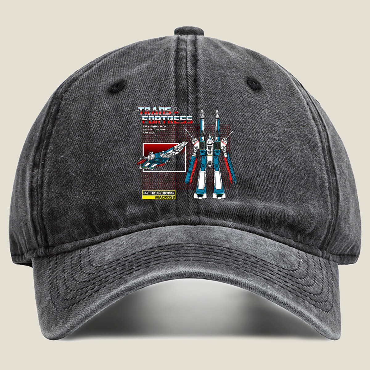 The Trans Fortress: Earth Battle Fortress Macross - Washed Denim - Baseball Cap