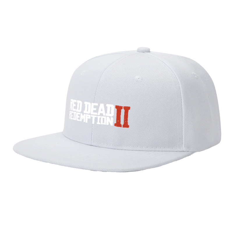 Flat Brim Baseball Cap Red Dead Redemption II Logo Print Streetwear Underground Skate Style for Basketball Court Skate Park Urban Lifestyle Skaters Rappers Streetwear Enthusiasts