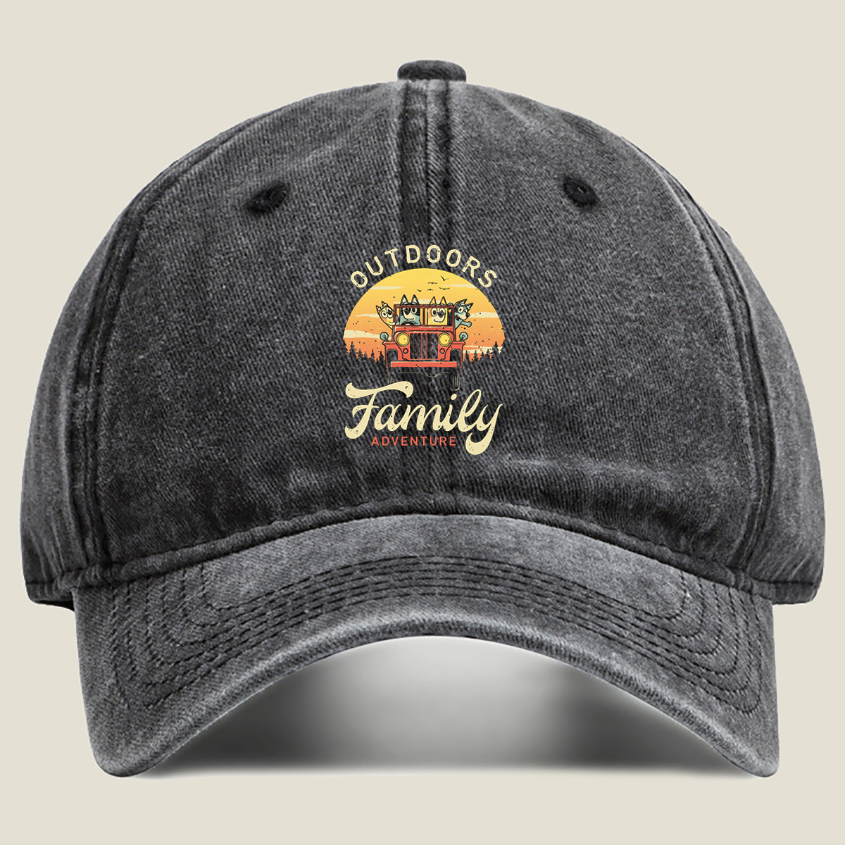 Bluey Family Outdoors Adventure - Washed Denim - Baseball Cap