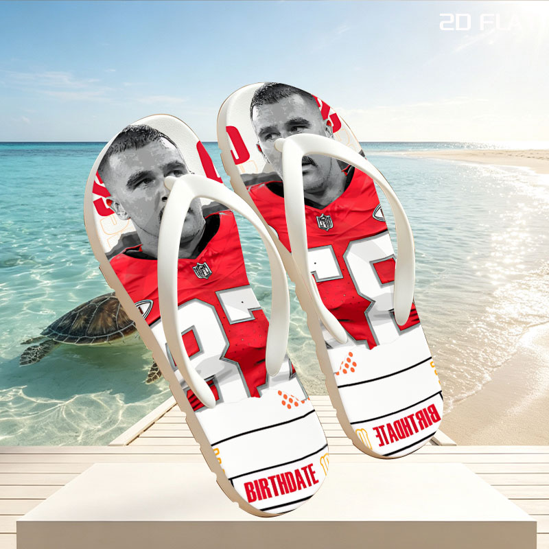 Travis Kelce, Kansas City Chiefs Tight End, #87, NFL Star -  flip-flops