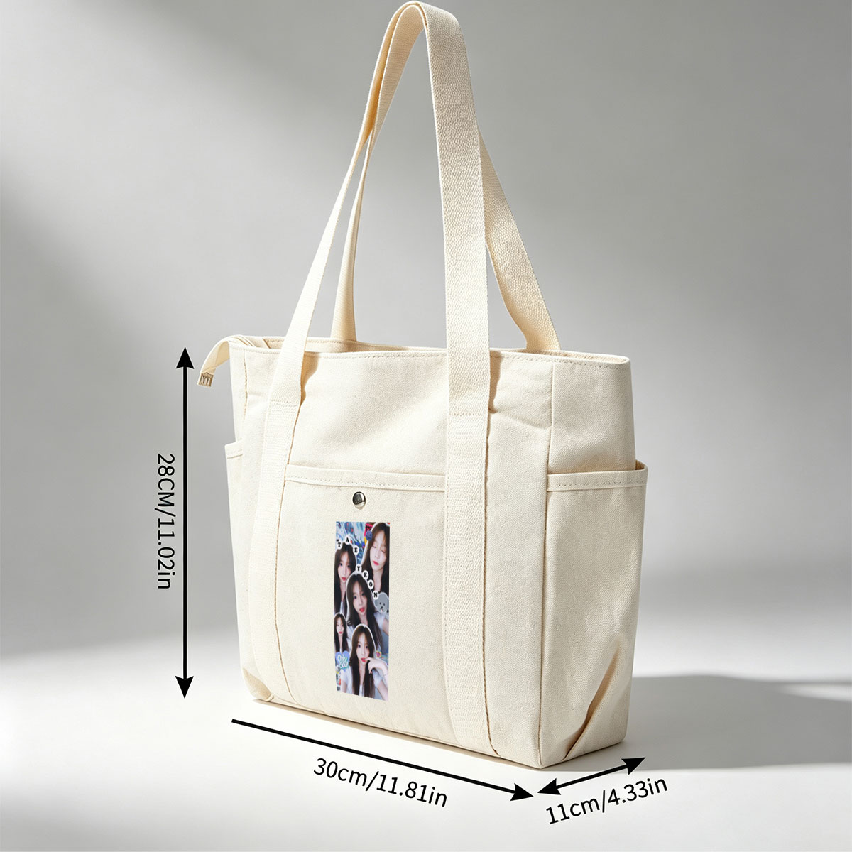 TAEYEON Collage Portrait Featuring Multiple Expressive Selfies with Playful Stickers and Text Overlay - Multi-pocket bags