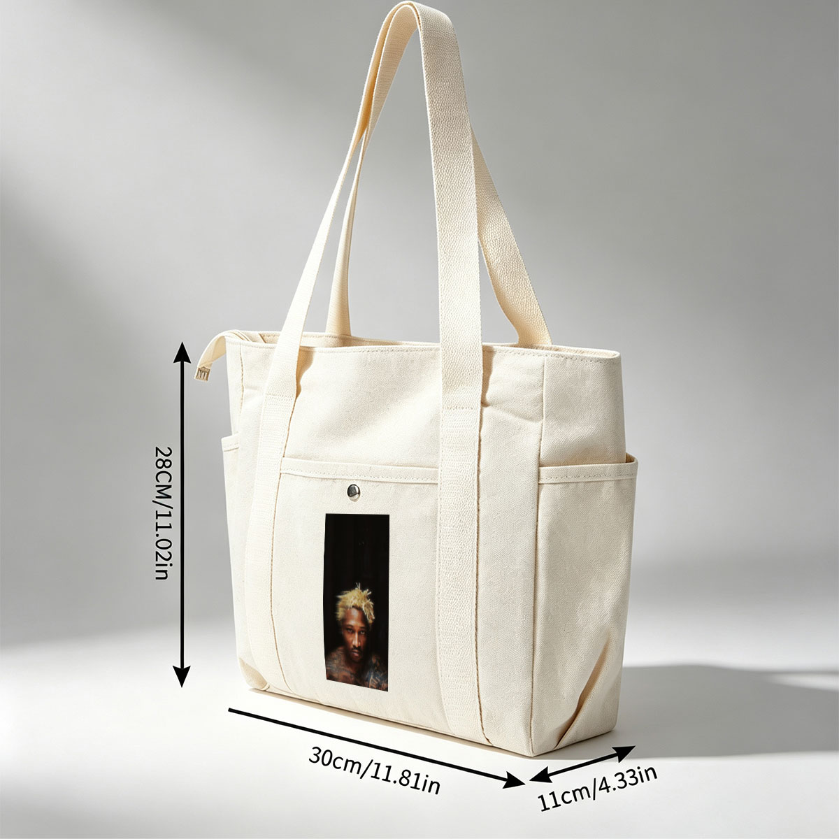 Future Rapper with Blonde Dreads and Tattoos in Dark Portrait - Multi-pocket bags