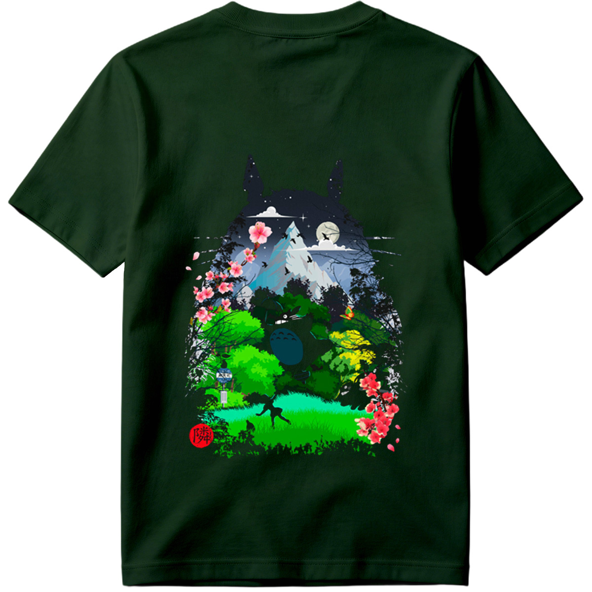 Totoro in the Cherry Blossom Garden - Tee