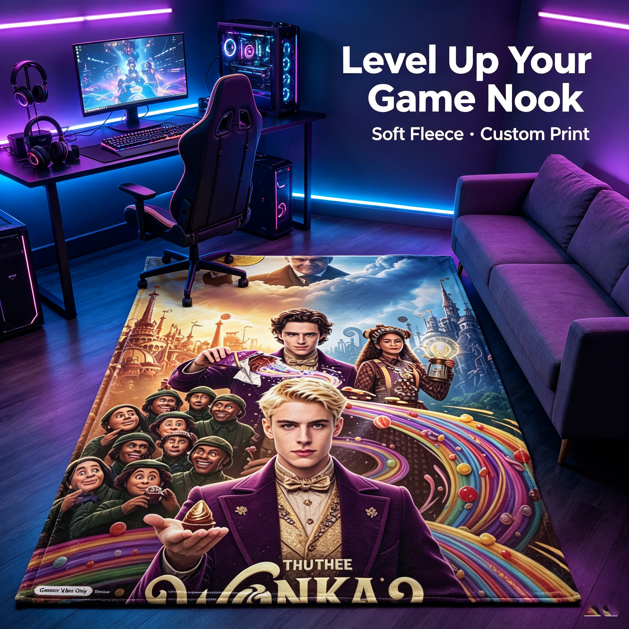 Custom Face Blanket Wonka 2 The Chocolate Empire Flannel Blanket Movie Themed Gift for Fans and Collectors