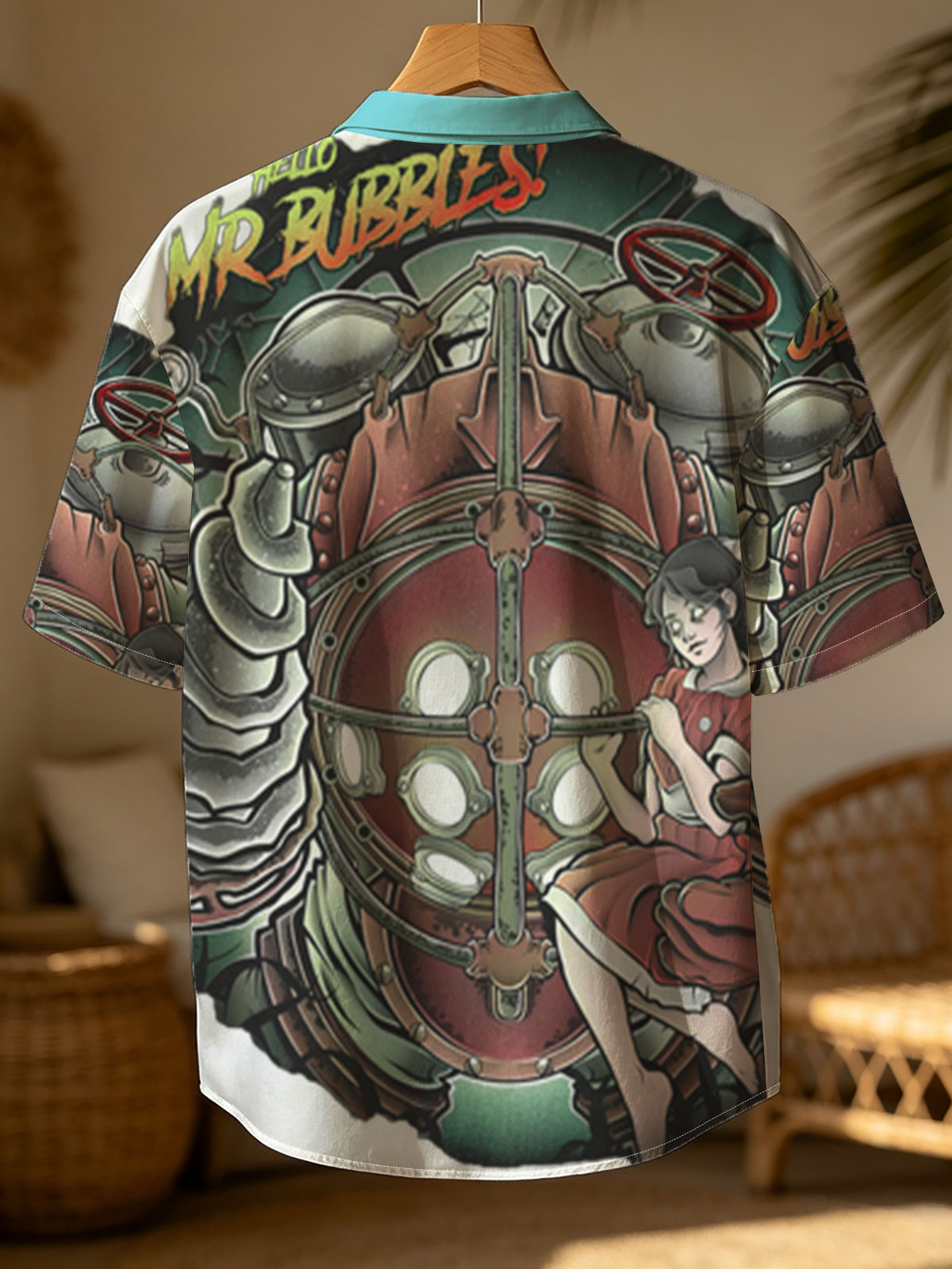 Hello Mr. Bubbles: Steampunk Mechanic and Girl in Red Dress -  Shirt
