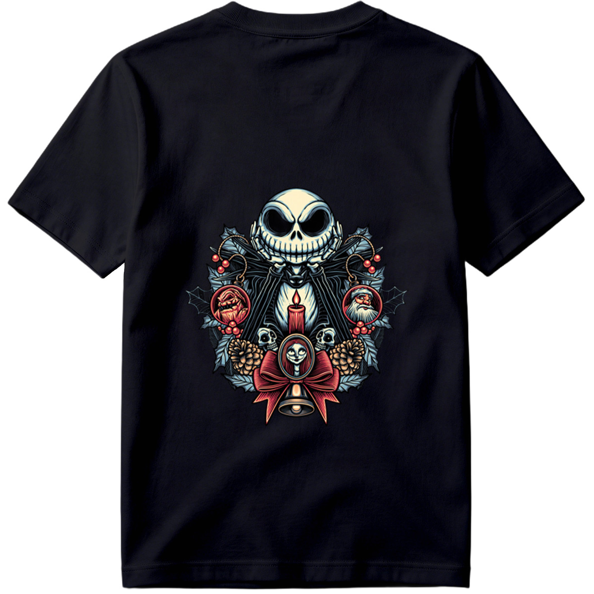 The Nightmare Before Christmas: Jack Skellington, Sally, and Santa Ornaments - Tee
