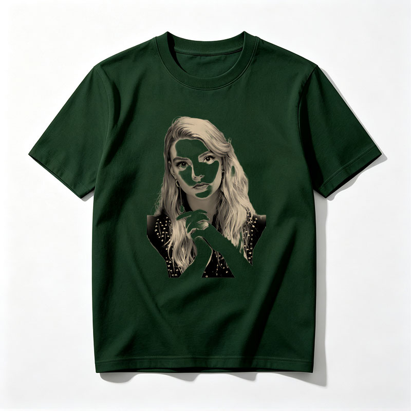 Mysterious Woman with Masked Face and Long Blonde Hair - Tee