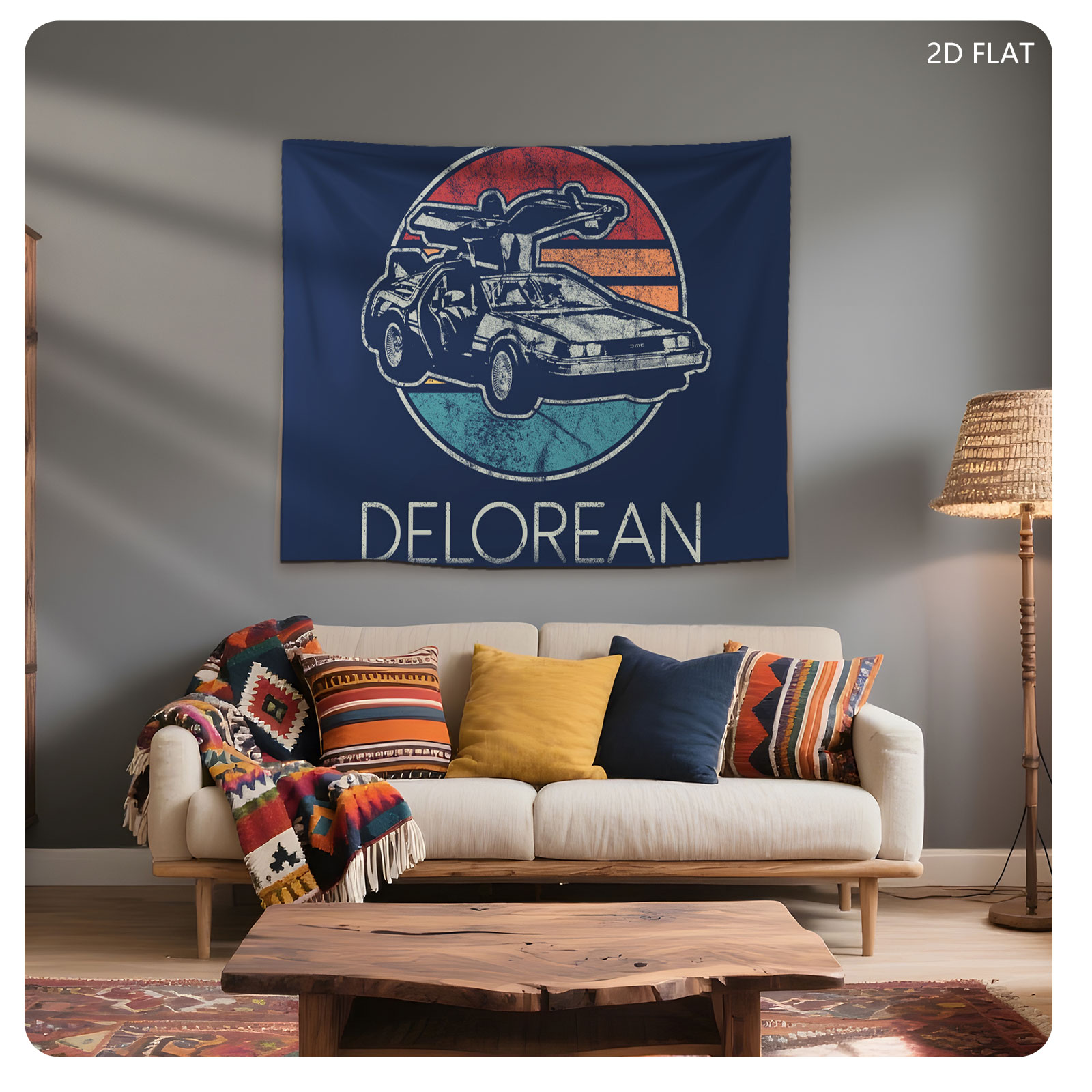 Delorean Time Machine - Back to the Future Icon - Tapestry