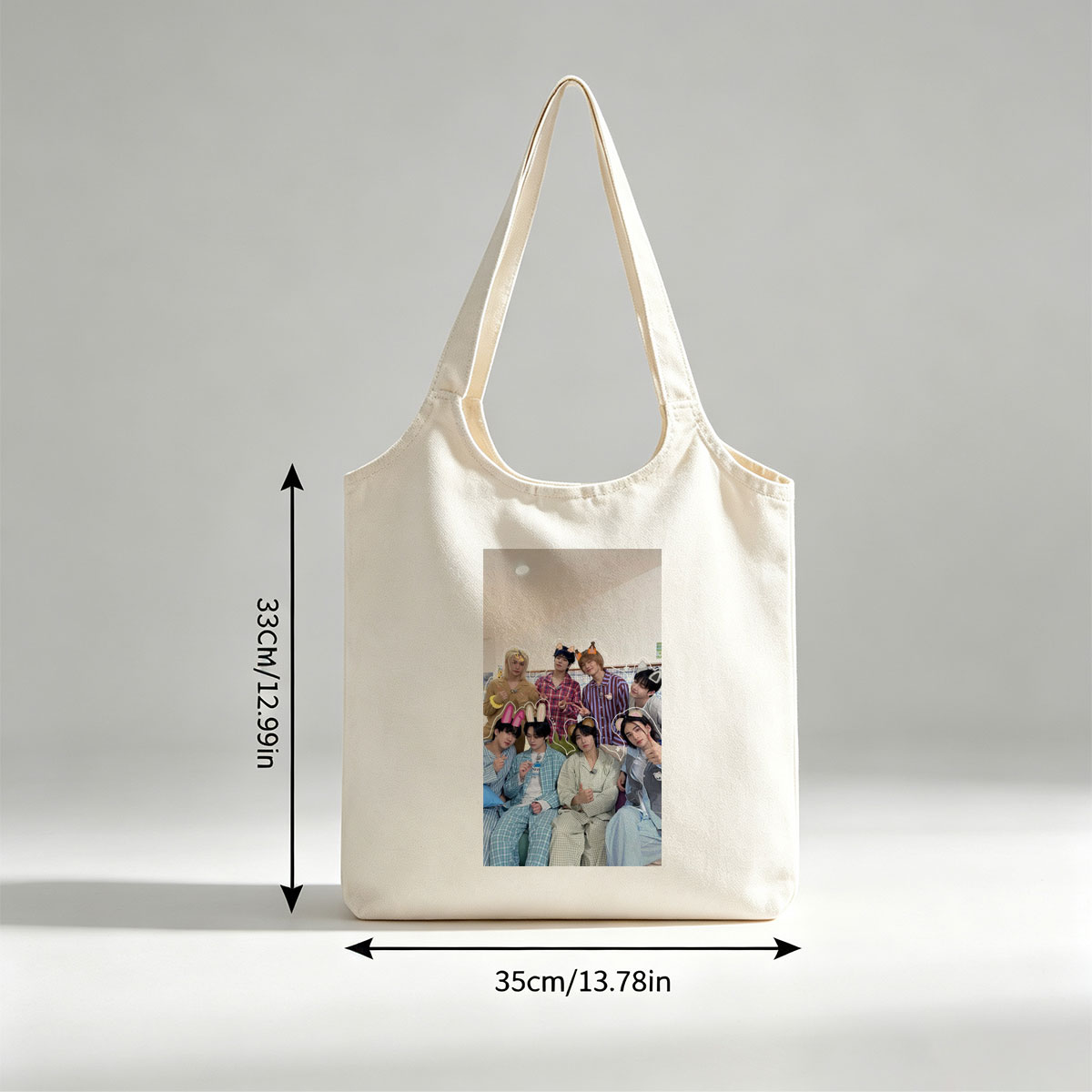 SEVENTEEN in Pajamas with Fun Animal Ears and Props in a Cozy Room Setting - Canvas shoulder bags/