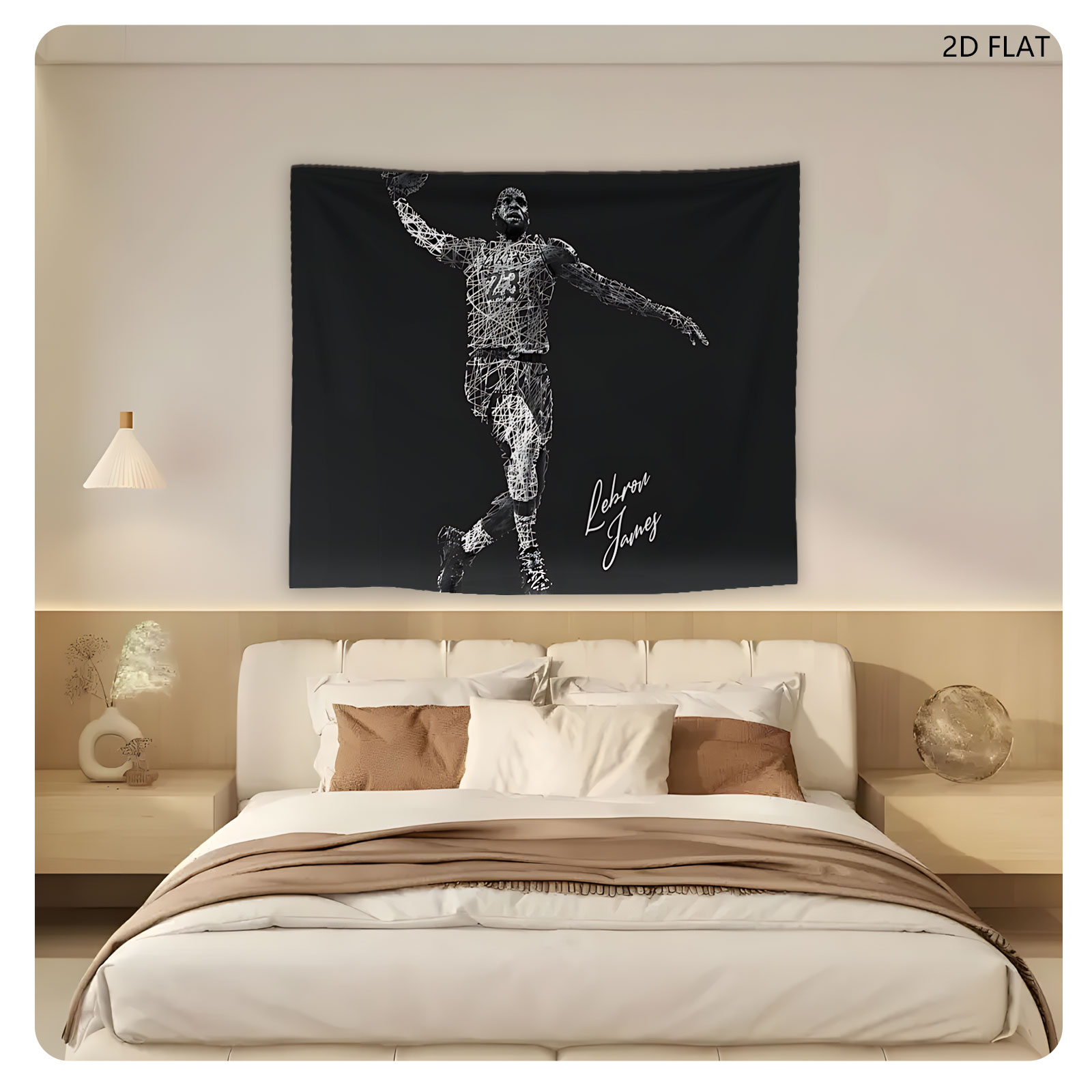 LeBron James Wireframe Artwork - Tapestry