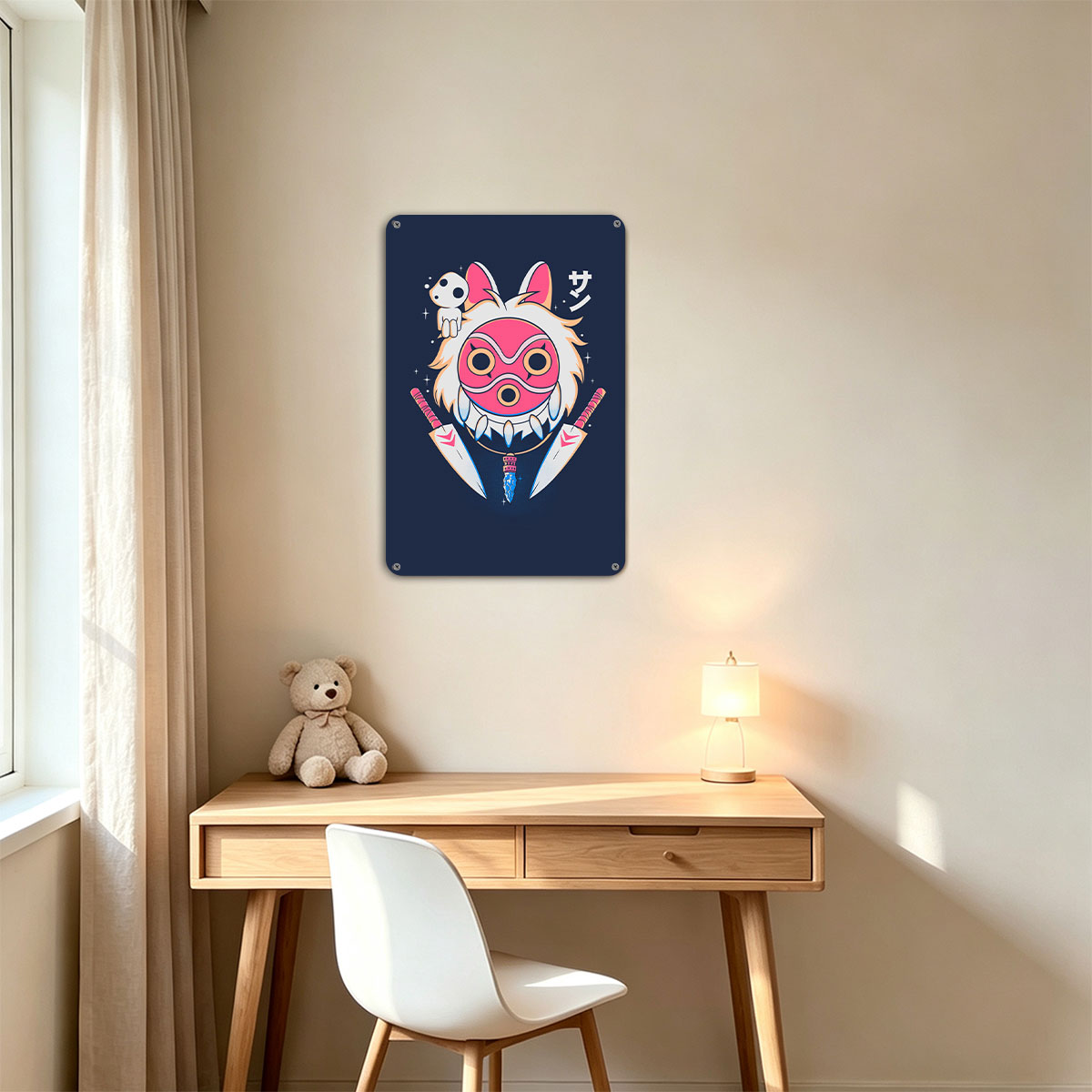 Princess Mononoke: San with Wolf Mask and Dual Blades - painting