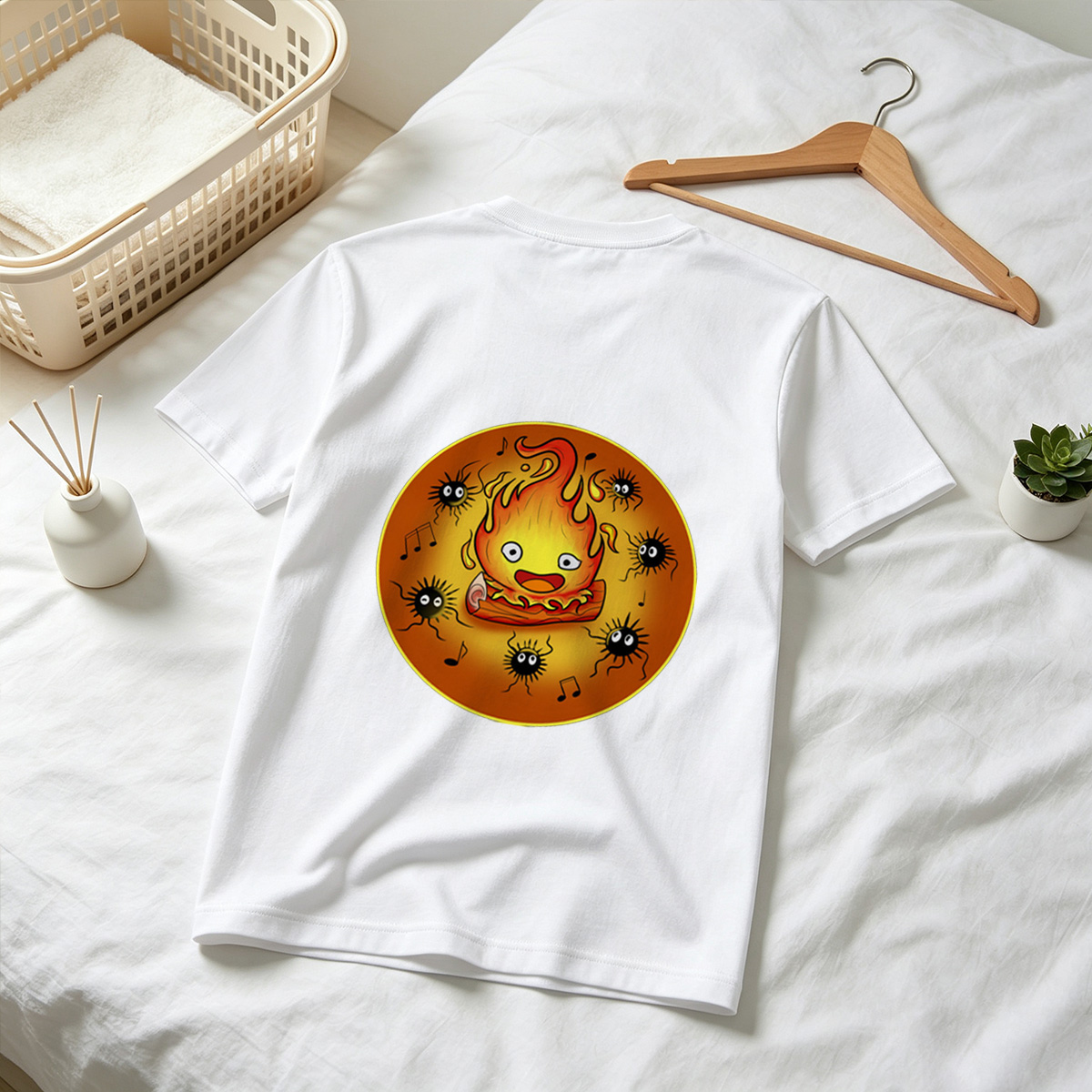 Flame Character with Spiders and Music Notes - Tee