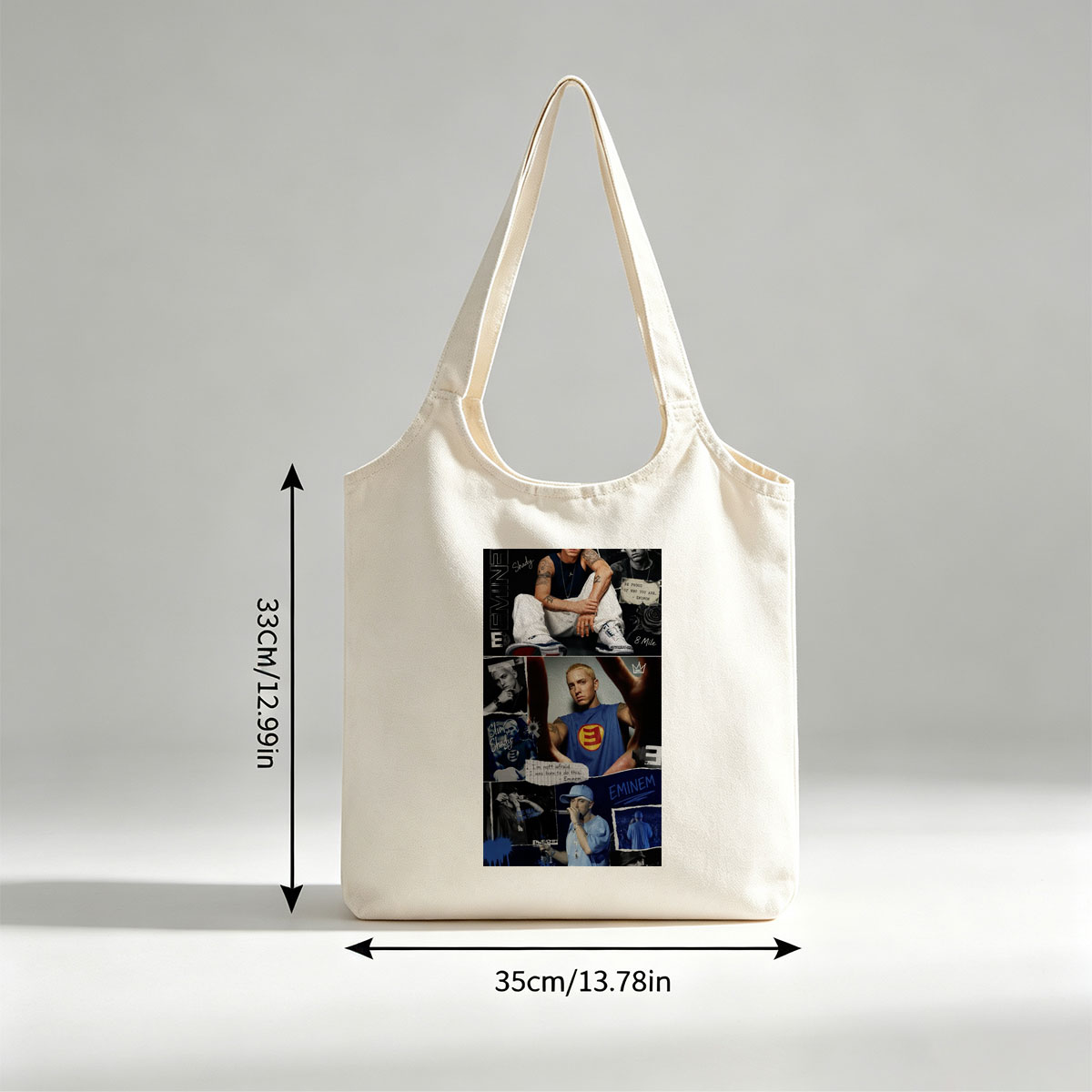 Eminem Collage - Iconic Moments and Quotes from the Rap Legend - Canvas shoulder bags/