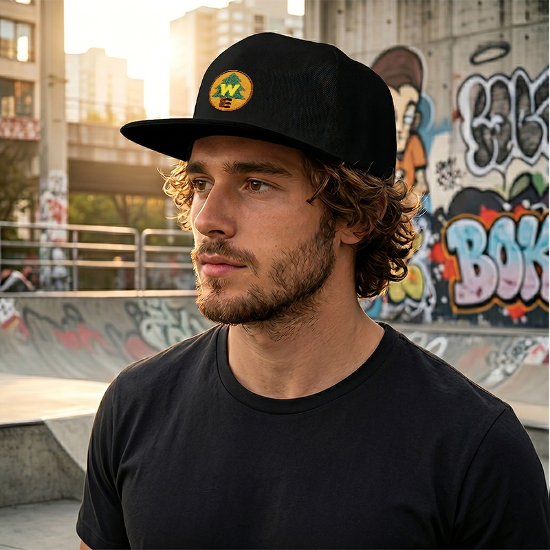 Flat Brim Baseball Cap Tree Logo W Patch Streetwear Underground Skate Style for Basketball Court Skate Park Urban Lifestyle Skateboarders Hip Hop Artists Streetwear Enthusiasts