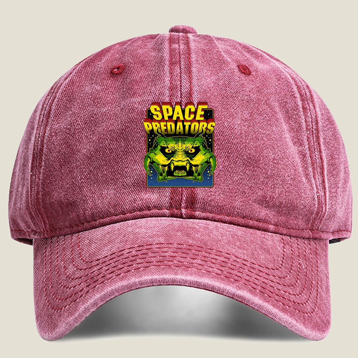Space Predators: Alien Beast - Washed Denim - Baseball Cap