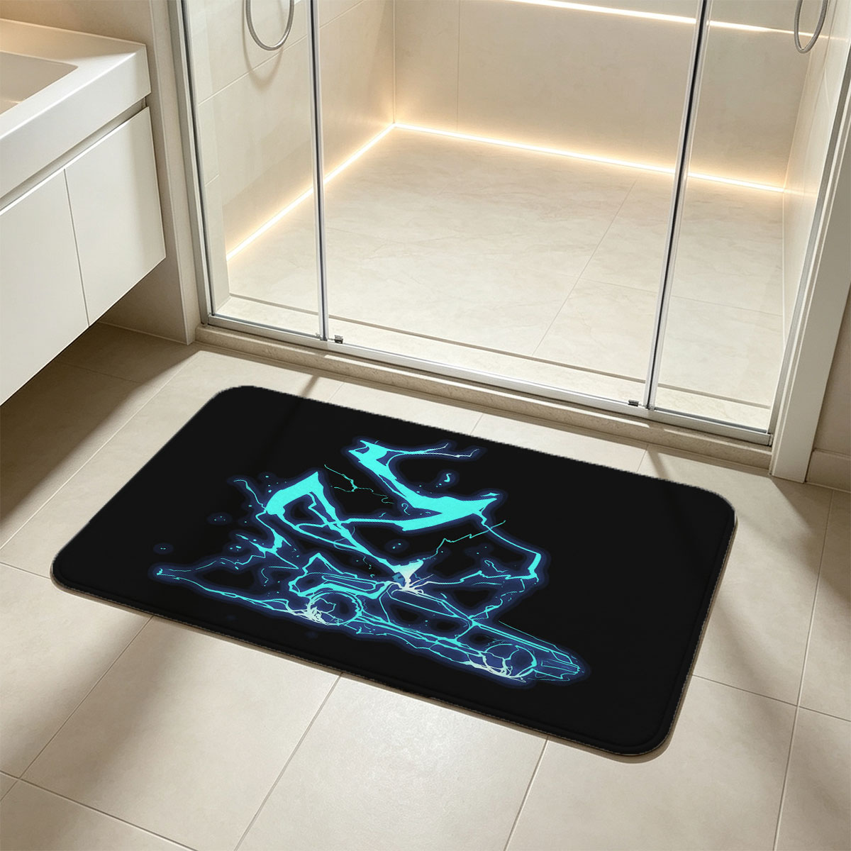 Electric Dragon and Car Fusion Art - Flannel floor mat