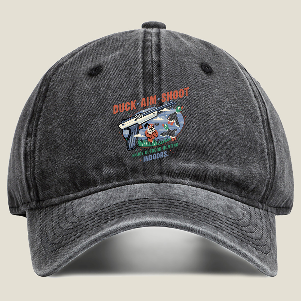 Duck Hunt: Duck Aim Shoot – Enjoy Outdoor Hunting Indoors - Washed Denim - Baseball Cap