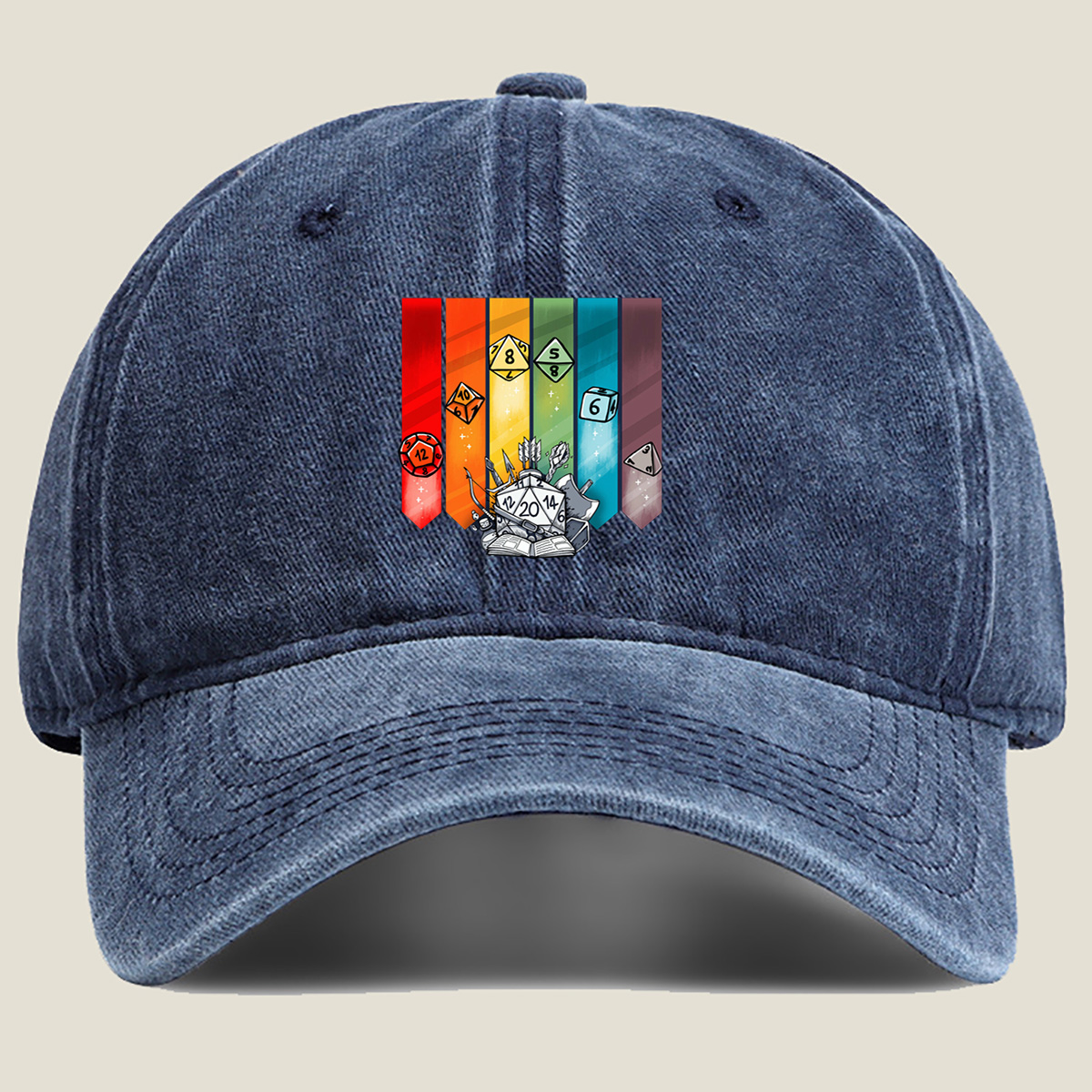 D&D Dice & Gear Collection - Washed Denim - Baseball Cap