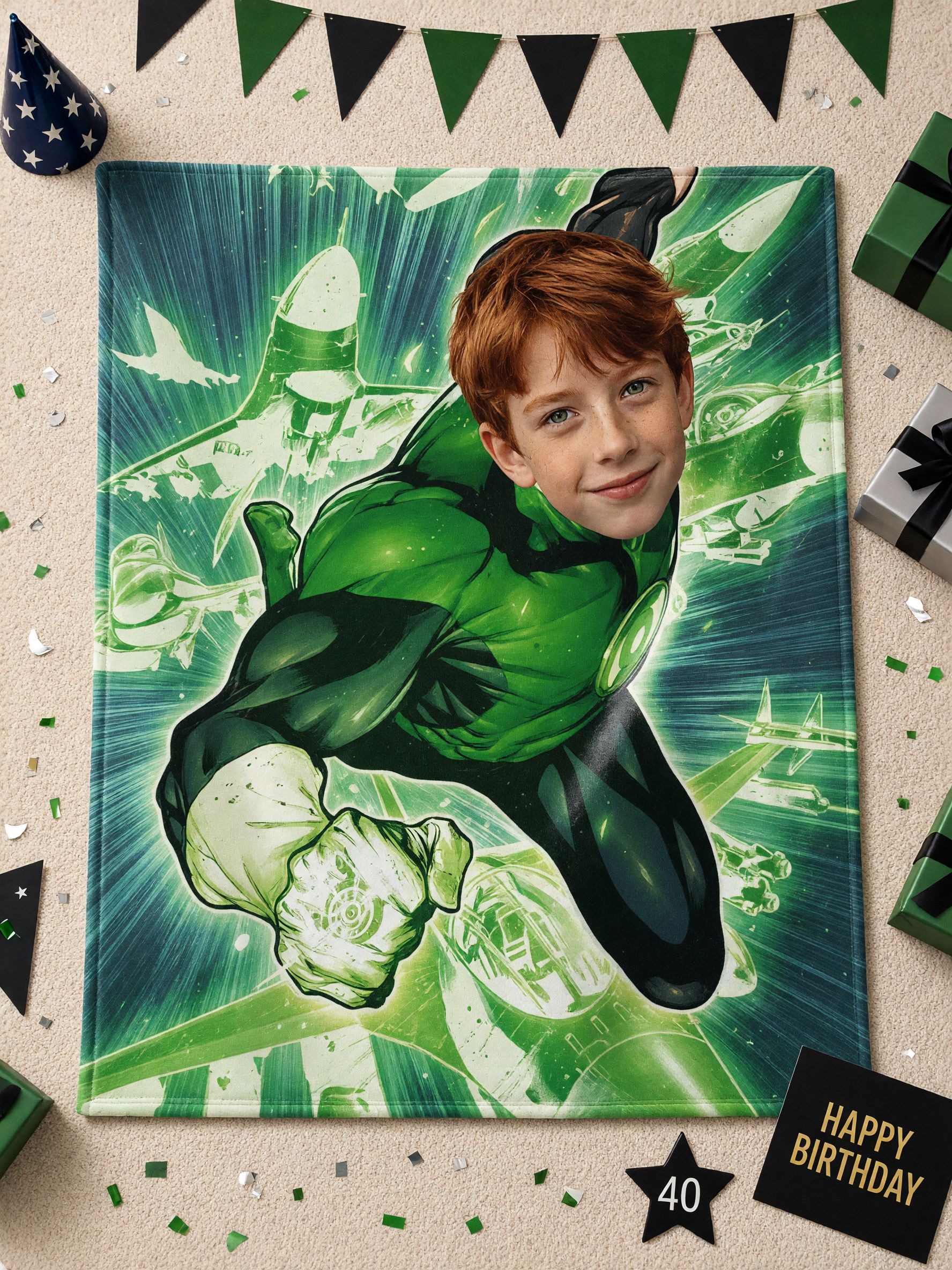 Custom Face Superhero Flannel Fleece Blanket, Ultra Soft Personalized Photo Throw, Ideal Cozy Keepsake Gift