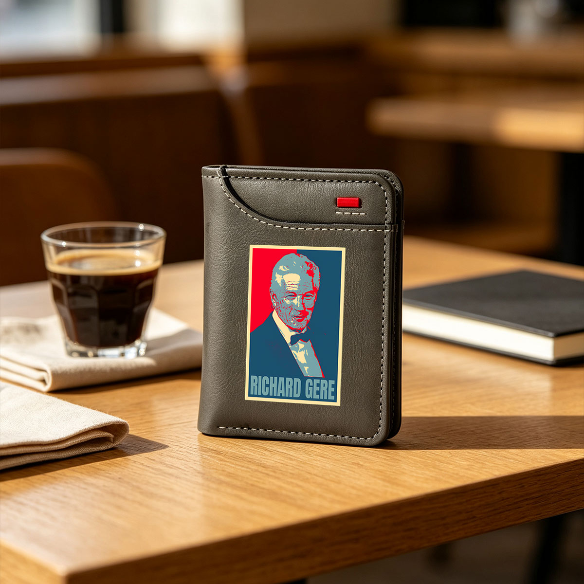 Richard Gere Portrait in Pop Art Style - Vertical Style Wallet