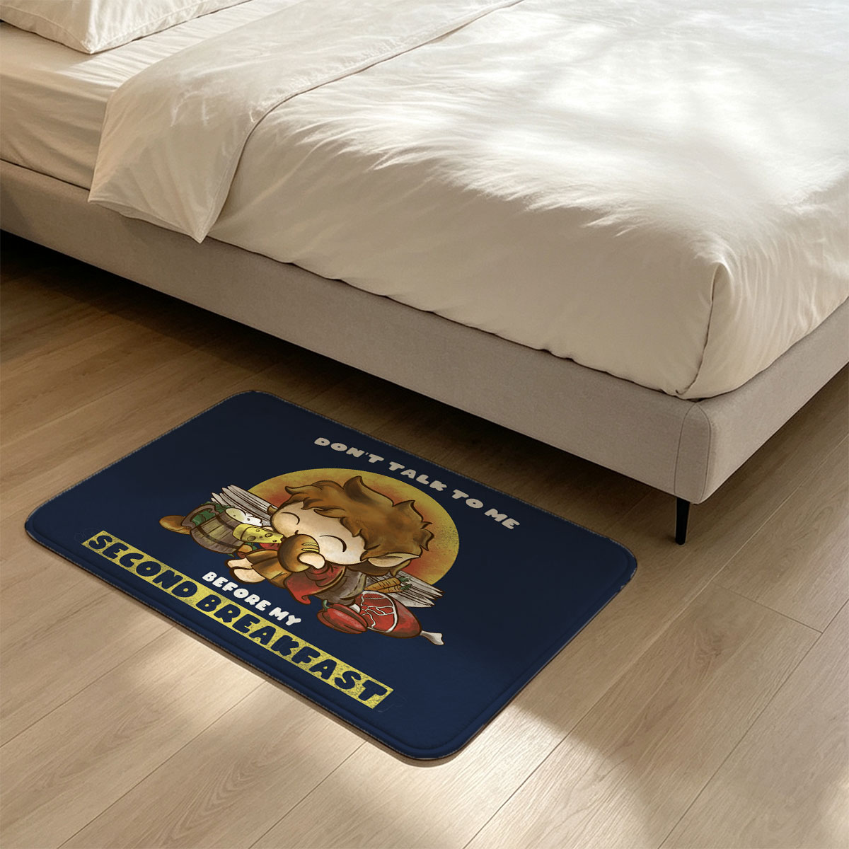 Don't Talk to Me Before My Second Breakfast - Hobbit Fan Art - Flannel floor mat