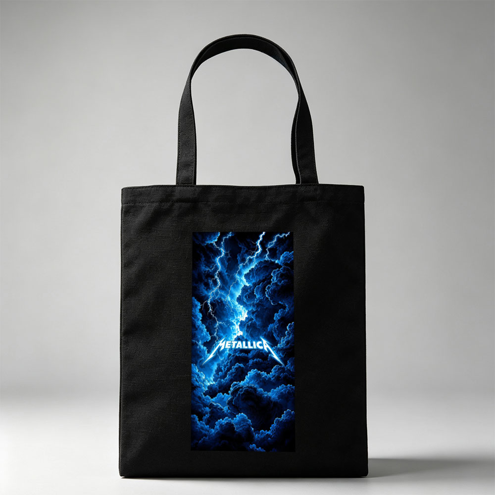 Metallica Stormy Sky Lightning Thunder Clouds Wallpaper - Canvas tote bags