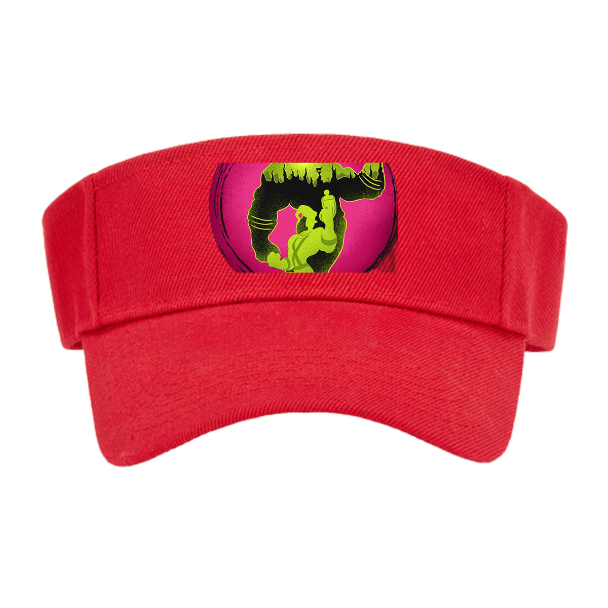 Green Goo Wizard and Warrior Duel on Pink Orb Background -  Visor cap