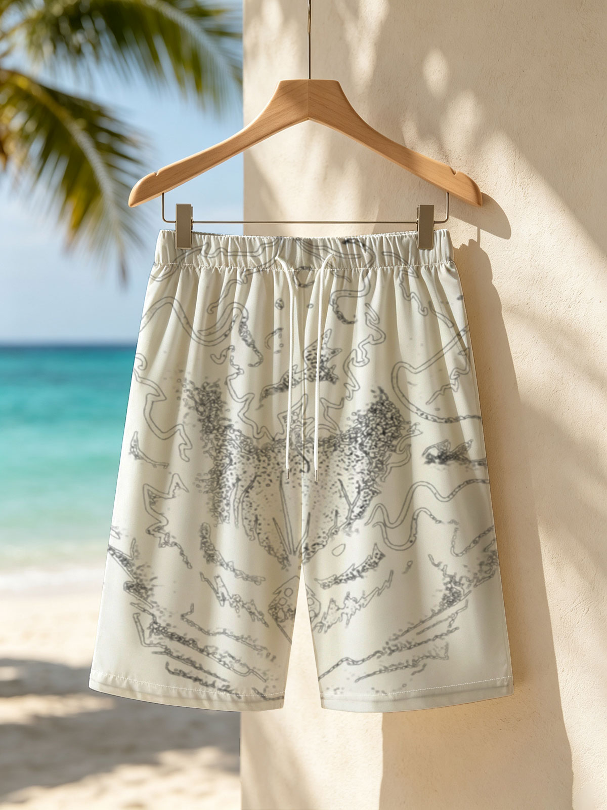 Dark Fantasy Dragon Head Artwork -  Beach shorts