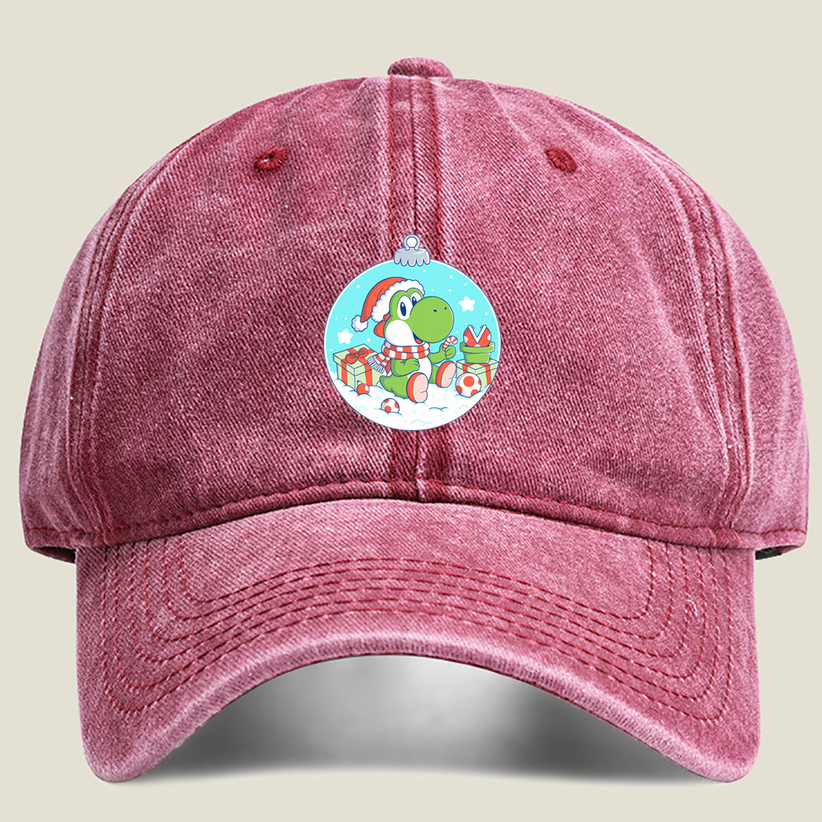 Yoshi Christmas Ornament - Washed Denim - Baseball Cap