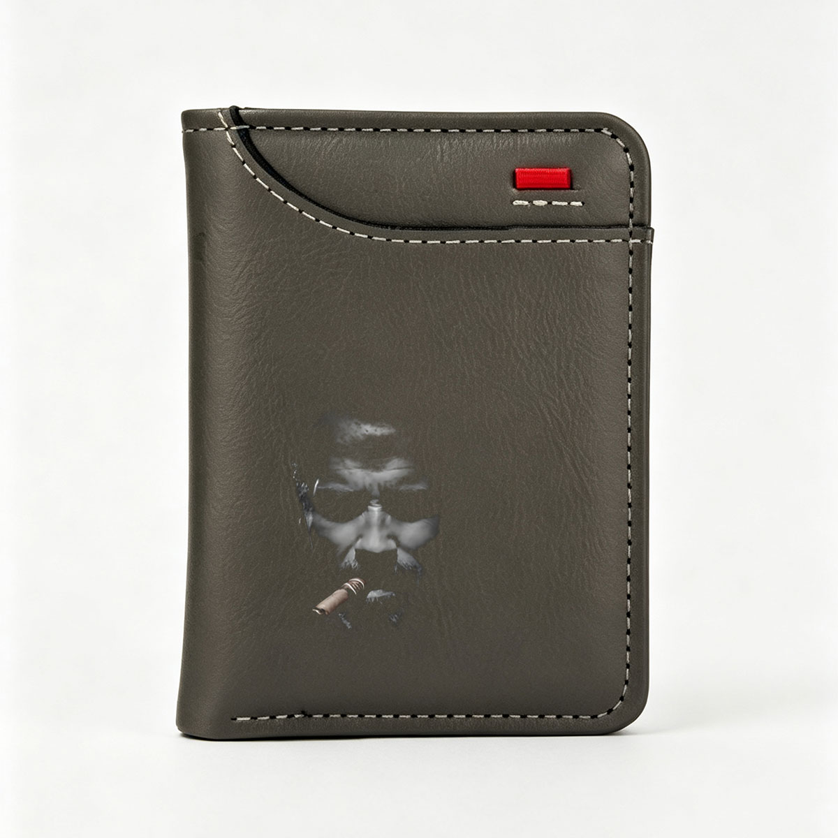 Man with Cigar in Dark Shadow - Vertical Style Wallet