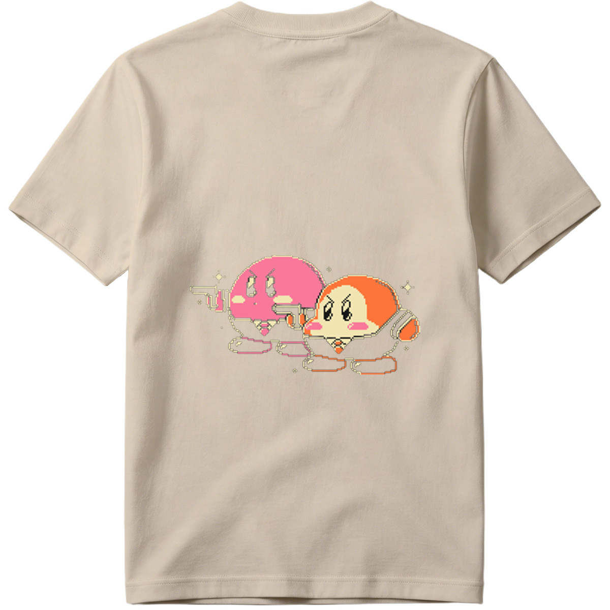 Kirby and Waddle Dee in Pixel Art Style - Tee