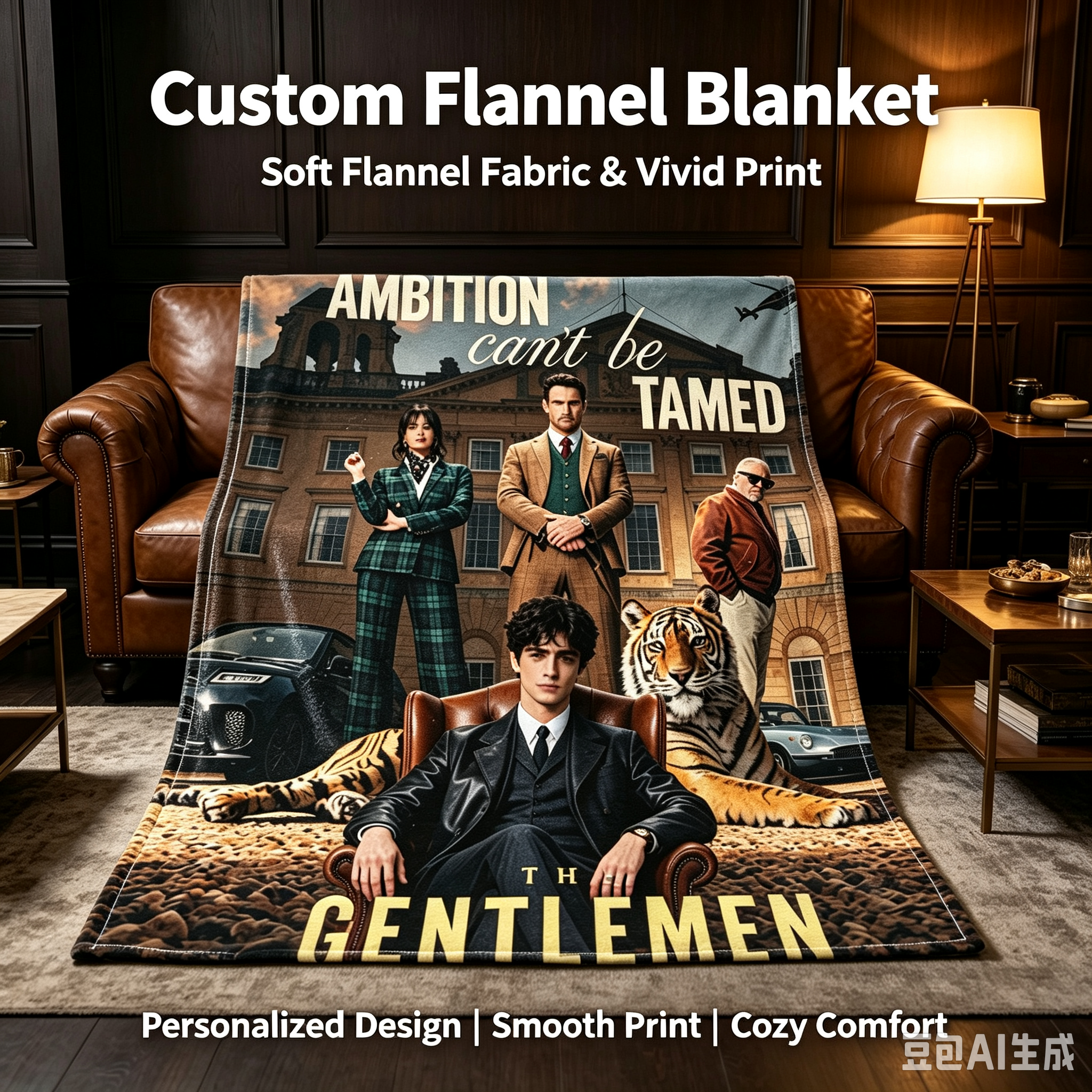 Custom Face Blanket The Gentlemen Season 2 Flannel Blanket Perfect for Fans of Crime Drama TV Series Ideal for Couch Time or as a Unique Gift for Movie Lovers