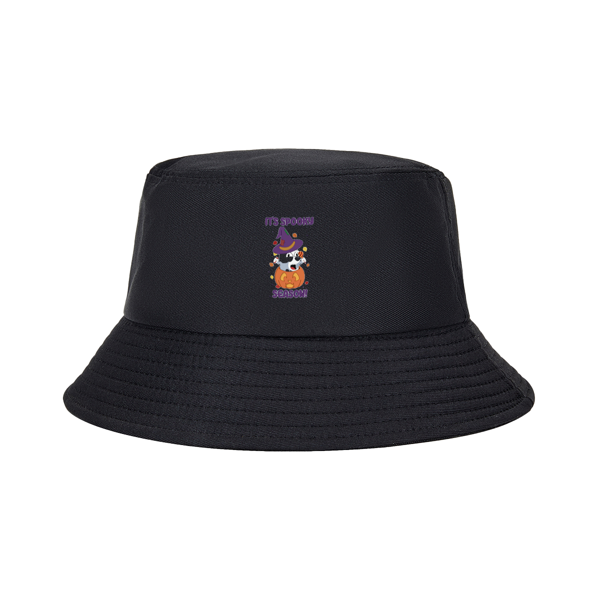 It's Spooky Season! - Dog in Witch Hat and Pumpkin - Fisherman's Hat