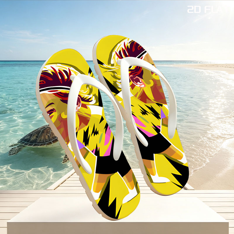 Bolt in Motion: Lightning Speed Sprinter -  flip-flops