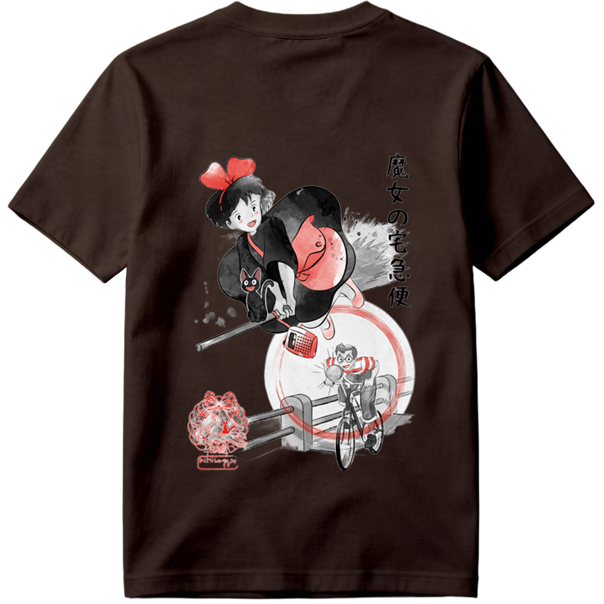 Kiki's Delivery Service: Kiki and Jiji on Broomstick with Delivery Man - Tee