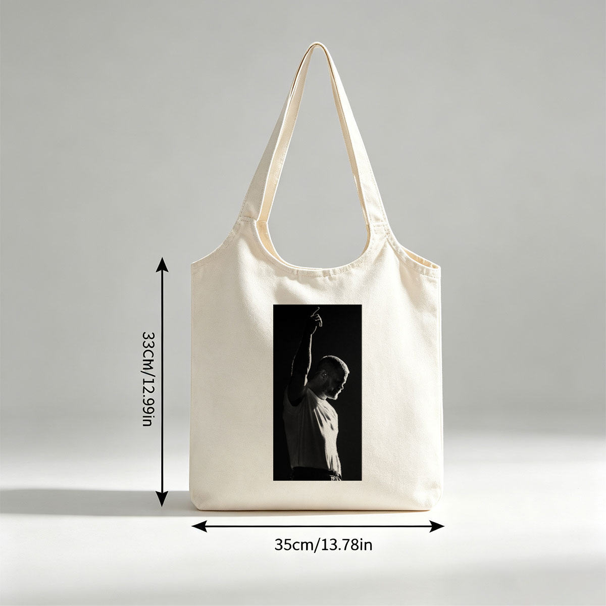 Calvin Harris Live Performance in Black and White Silhouette - Canvas shoulder bags/