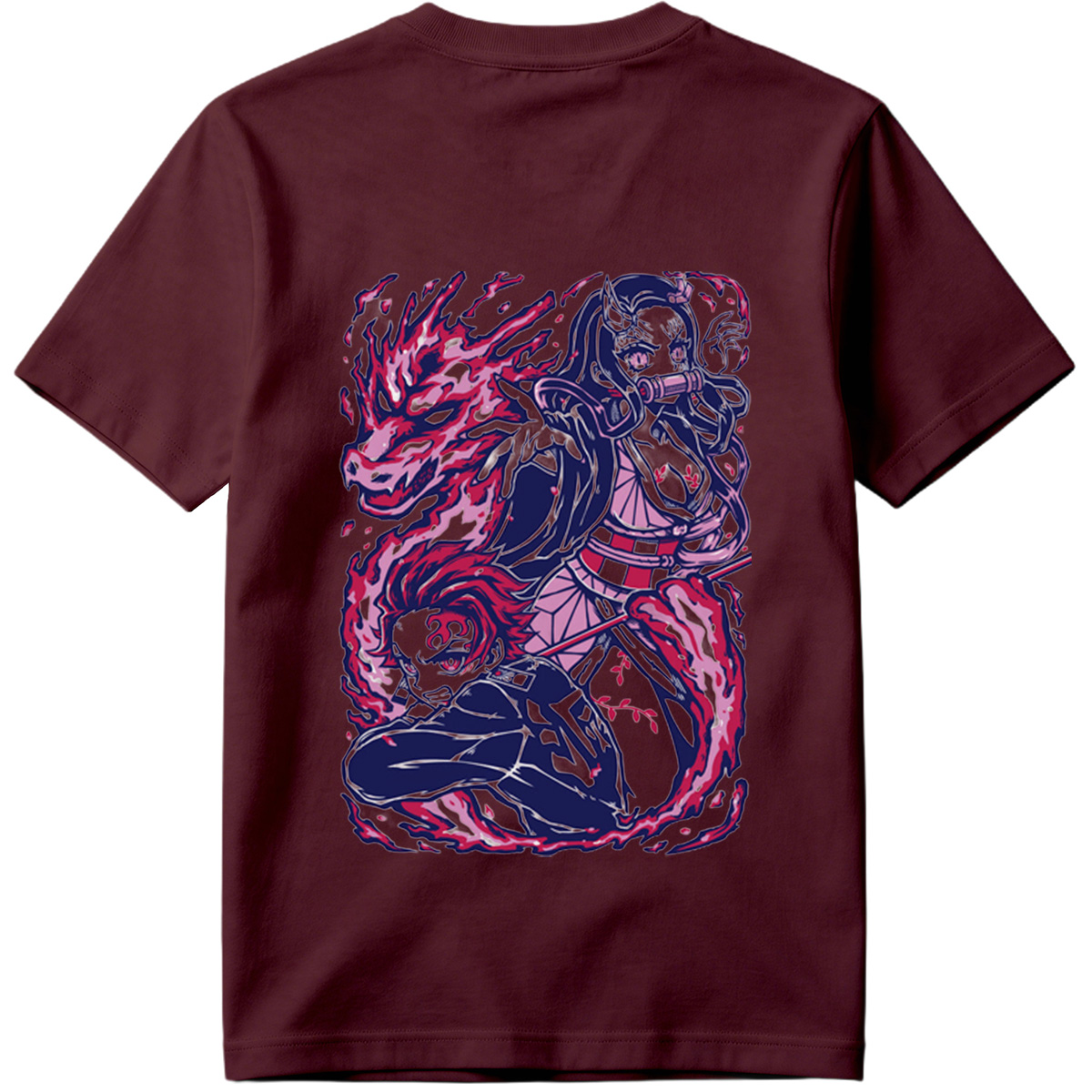 Demon Slayer: Kimetsu no Yaiba - Nezuko Kamado and Tanjiro Kamado with Flame Breathing - Tee