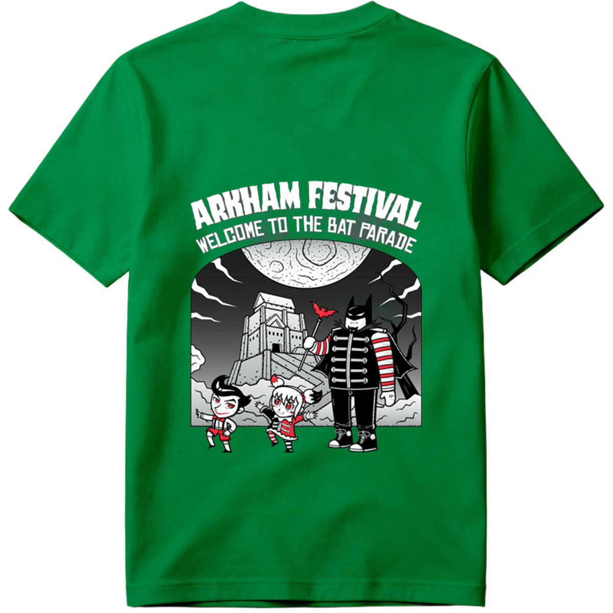 Arkham Festival: Batman, Harley Quinn, and The Joker in the Bat Parade - Tee