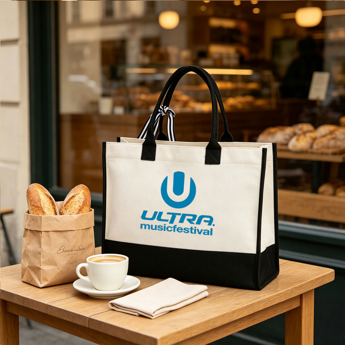 Ultra Music Festival Logo - Canvas patchwork gift tote bag