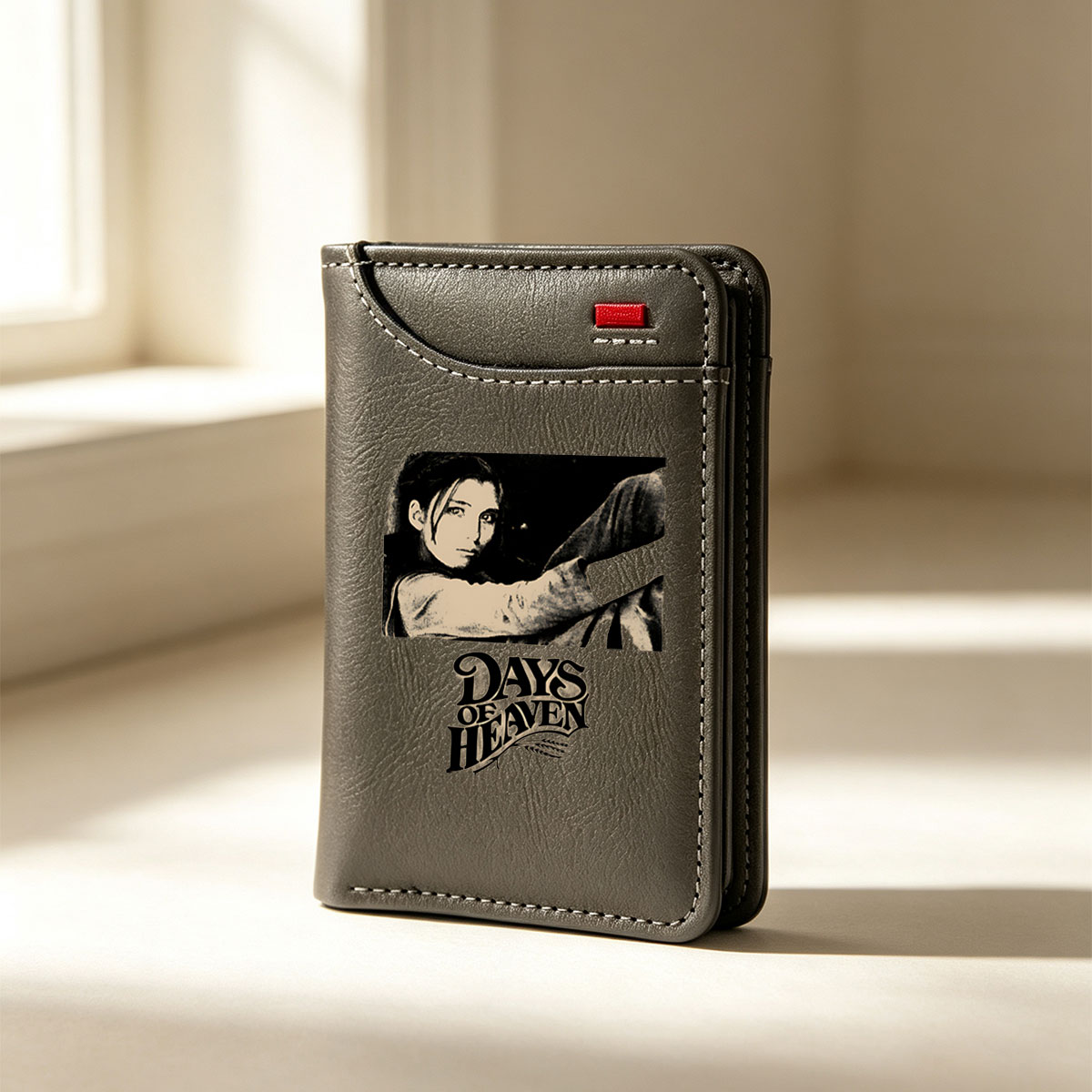 Days of Heaven: A Woman's Gaze in Monochrome - Vertical Style Wallet