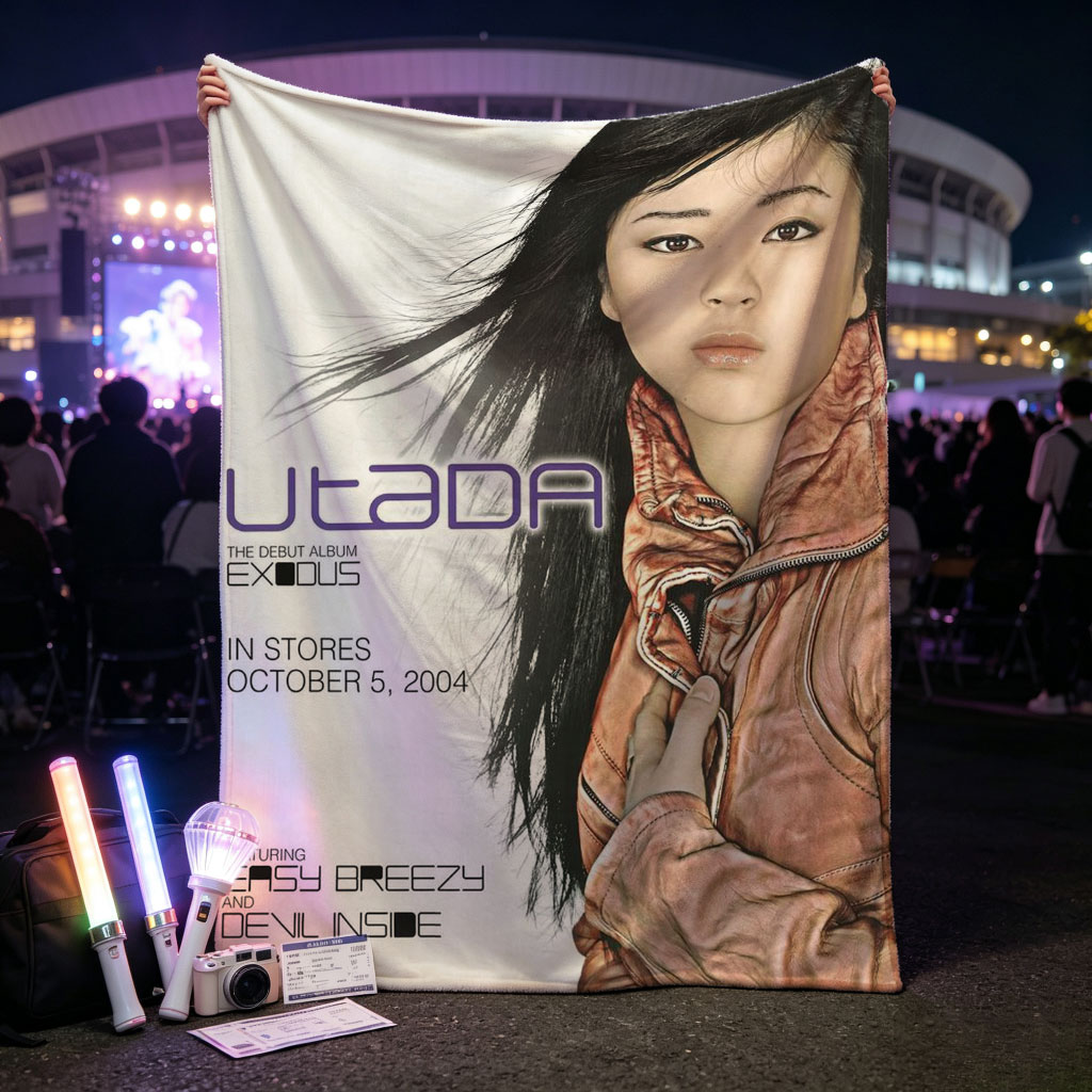 Utada Hikaru on Album Cover for Exodus Debut Release in 2004 - Blankets
