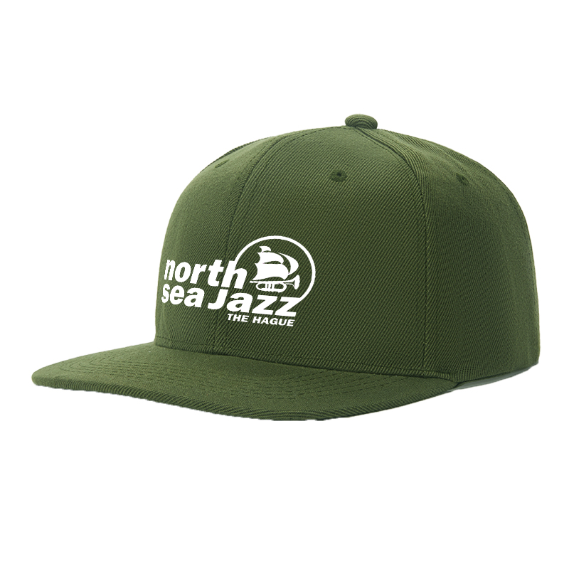 Flat Brim Baseball Cap North Sea Jazz The Hague Logo Print Streetwear Underground Skate Style Hat for Skateboarders and Urban Music Lovers Basketball Courts Streetwear Scenes